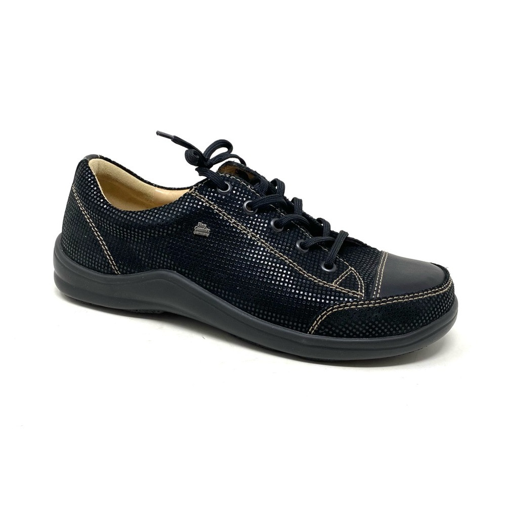 Finn Comfort Soho-S Sneaker Nappa Seda Schwarz Nubuck Leather Comfort Shoe